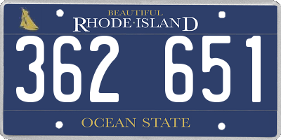 RI license plate 362651