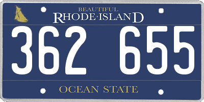 RI license plate 362655