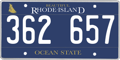RI license plate 362657