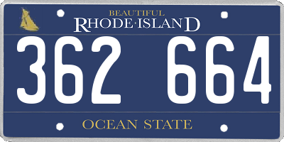 RI license plate 362664