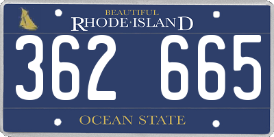 RI license plate 362665