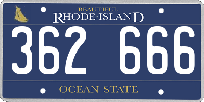 RI license plate 362666