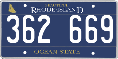 RI license plate 362669