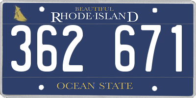 RI license plate 362671