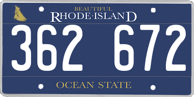 RI license plate 362672