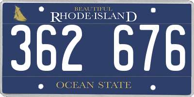 RI license plate 362676
