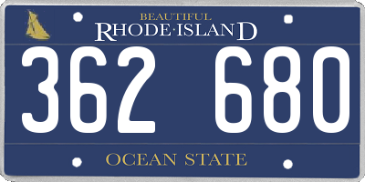 RI license plate 362680