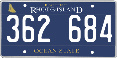 RI license plate 362684