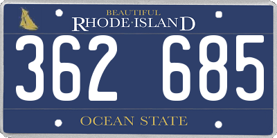 RI license plate 362685