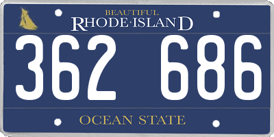 RI license plate 362686