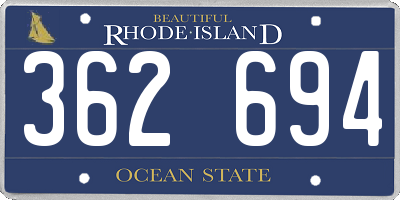 RI license plate 362694