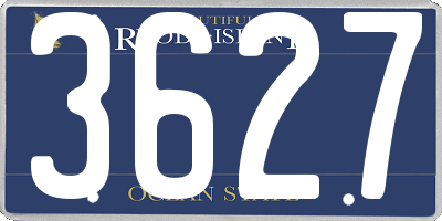 RI license plate 3627