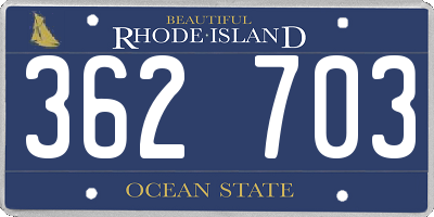 RI license plate 362703