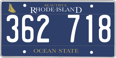 RI license plate 362718