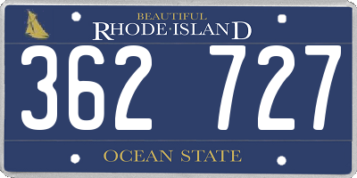 RI license plate 362727