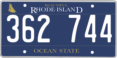 RI license plate 362744