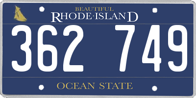 RI license plate 362749