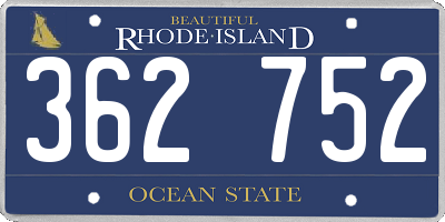 RI license plate 362752