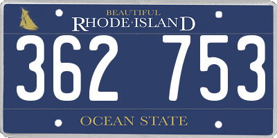 RI license plate 362753