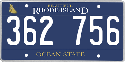 RI license plate 362756