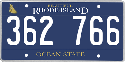 RI license plate 362766