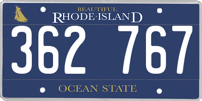 RI license plate 362767