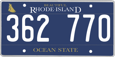 RI license plate 362770