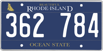 RI license plate 362784