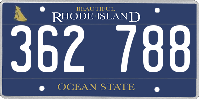 RI license plate 362788