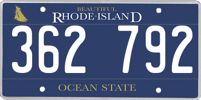 RI license plate 362792