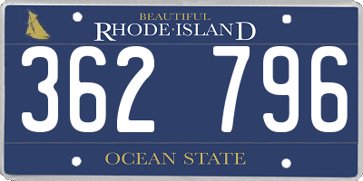 RI license plate 362796