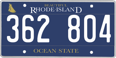 RI license plate 362804