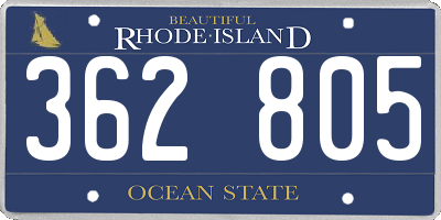 RI license plate 362805