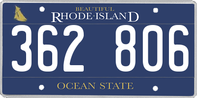 RI license plate 362806