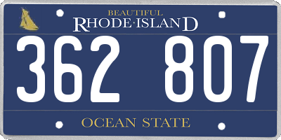 RI license plate 362807