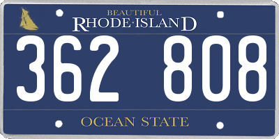 RI license plate 362808