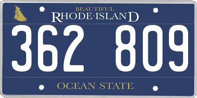 RI license plate 362809