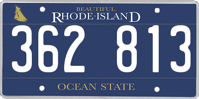 RI license plate 362813
