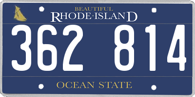 RI license plate 362814