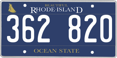 RI license plate 362820