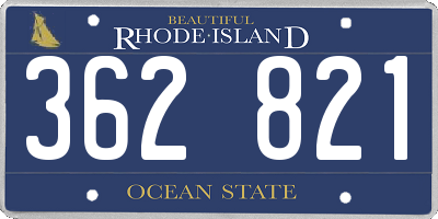 RI license plate 362821