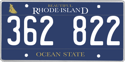 RI license plate 362822