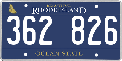 RI license plate 362826