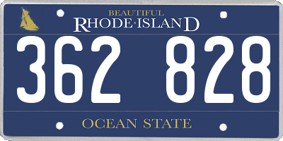 RI license plate 362828