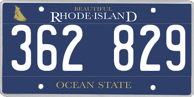 RI license plate 362829