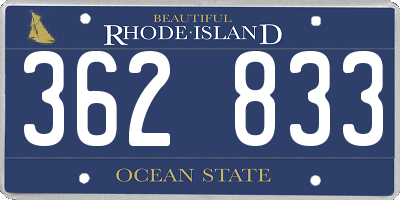 RI license plate 362833