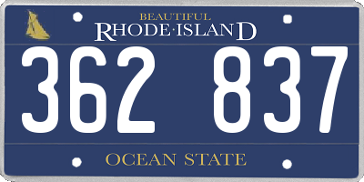 RI license plate 362837