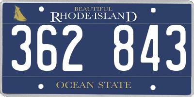 RI license plate 362843