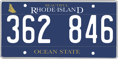 RI license plate 362846