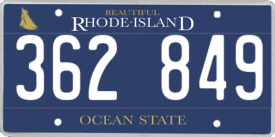 RI license plate 362849